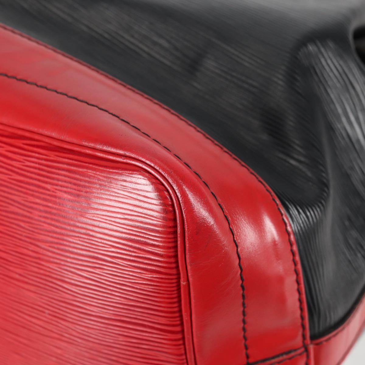 LOUIS VUITTON Epi Noe Shoulder Bag Bicolor Black Red M44017 LV Auth 134512