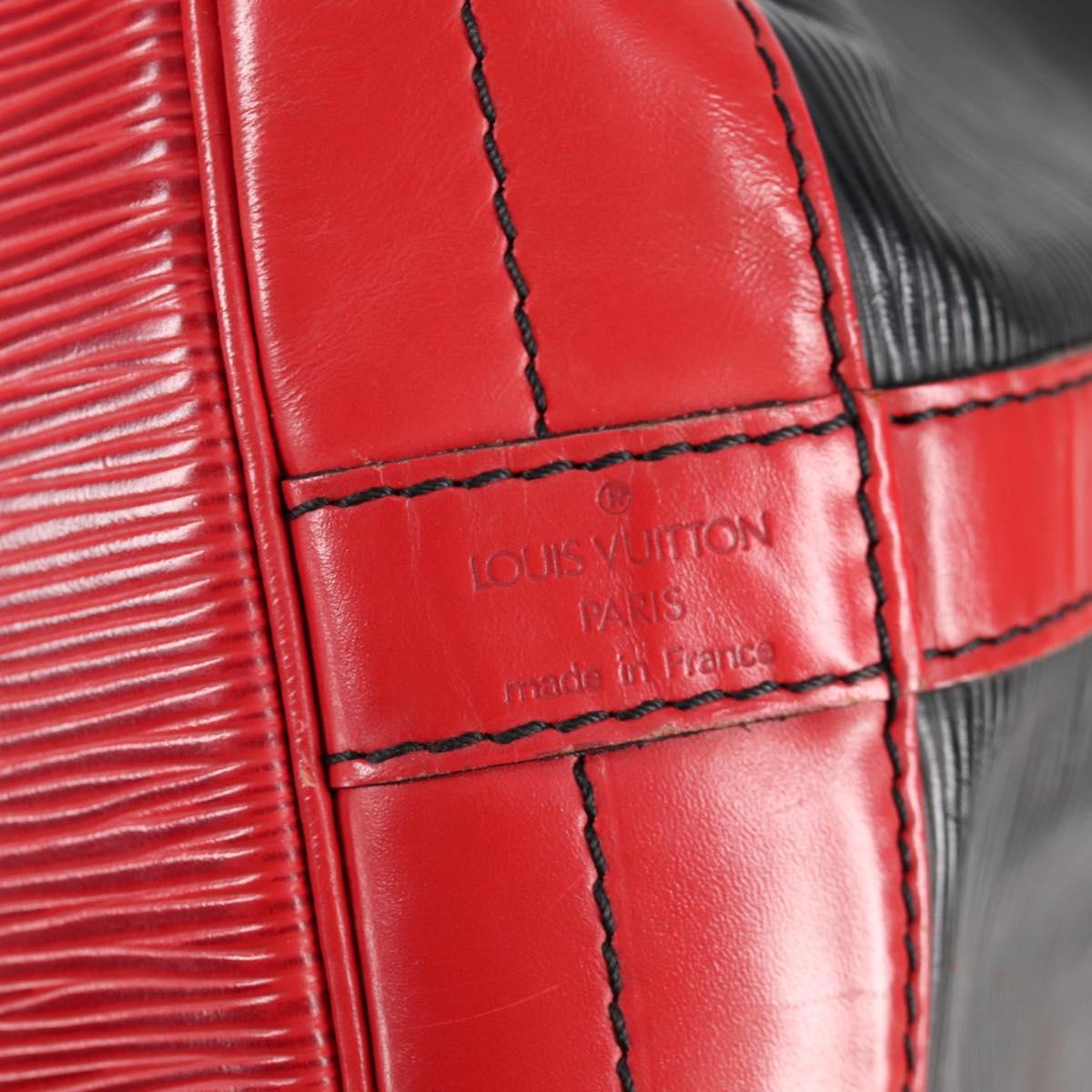 LOUIS VUITTON Epi Noe Shoulder Bag Bicolor Black Red M44017 LV Auth 134512