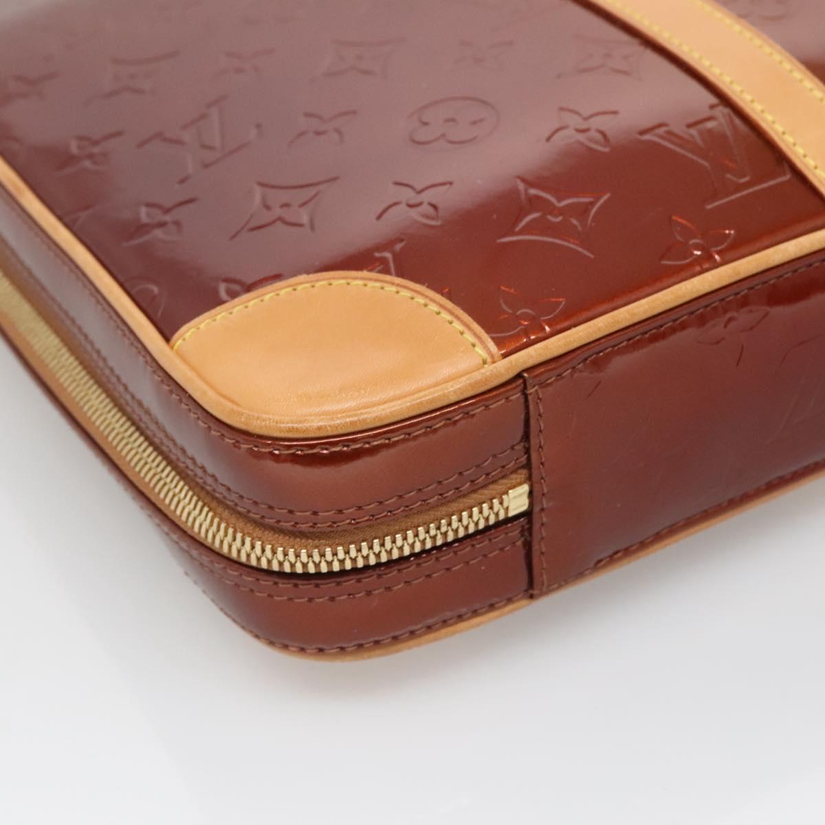 LOUIS VUITTON Monogram Vernis Van Damme Hand Bag Bronze M91125 LV Auth 134518