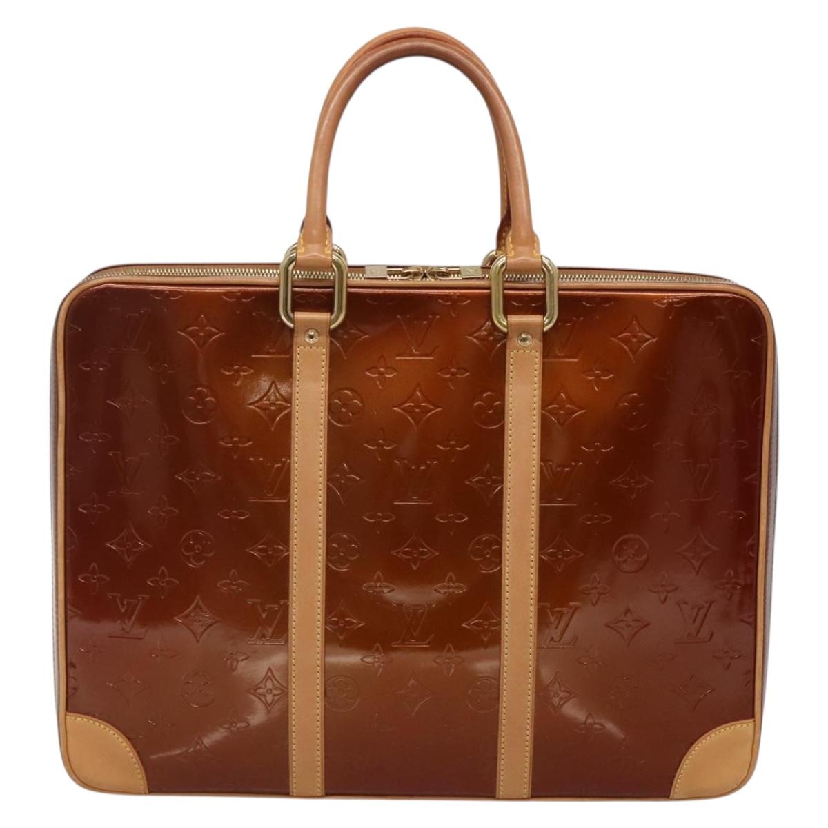 LOUIS VUITTON Monogram Vernis Van Damme Hand Bag Bronze M91125 LV Auth 134518