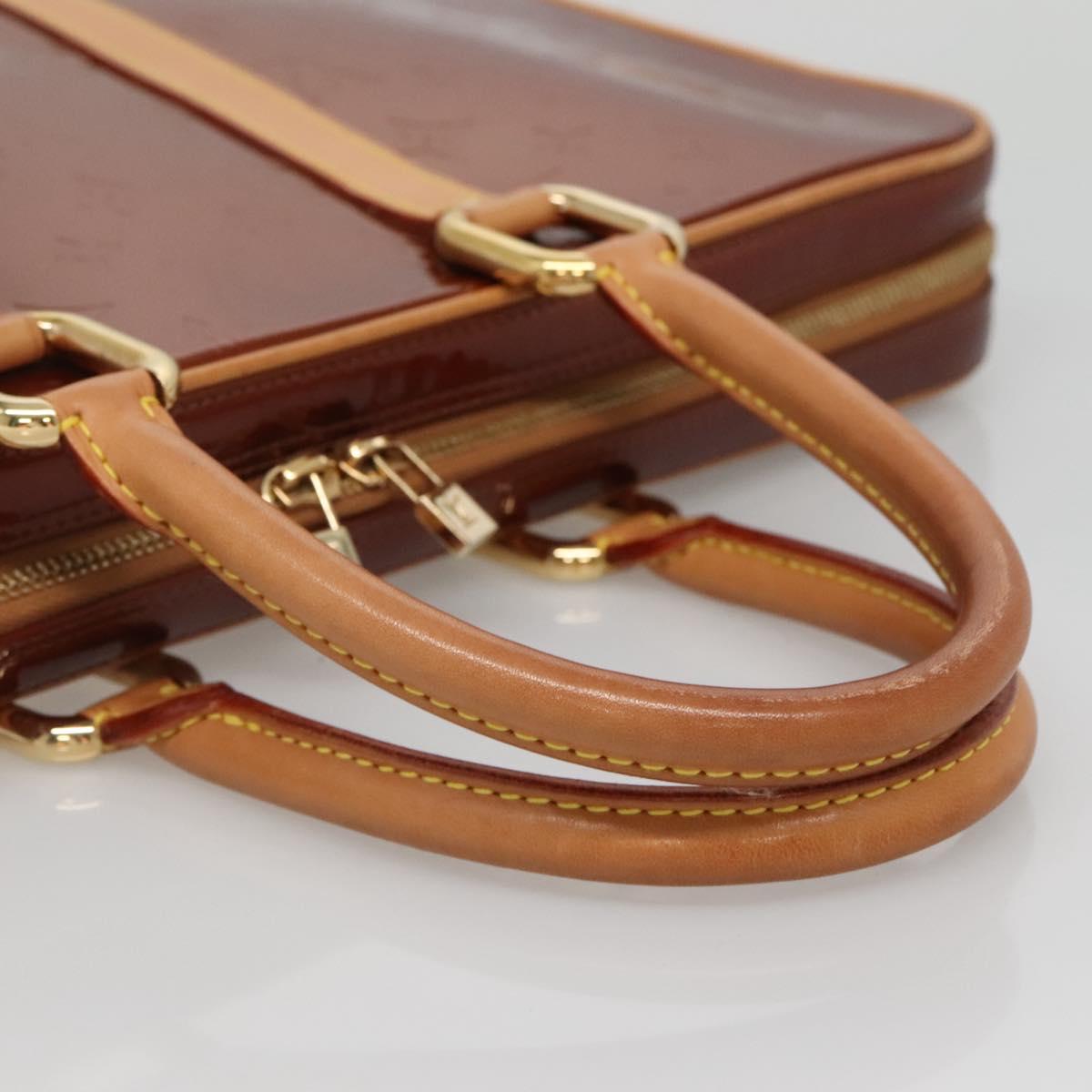LOUIS VUITTON Monogram Vernis Van Damme Hand Bag Bronze M91125 LV Auth 134518