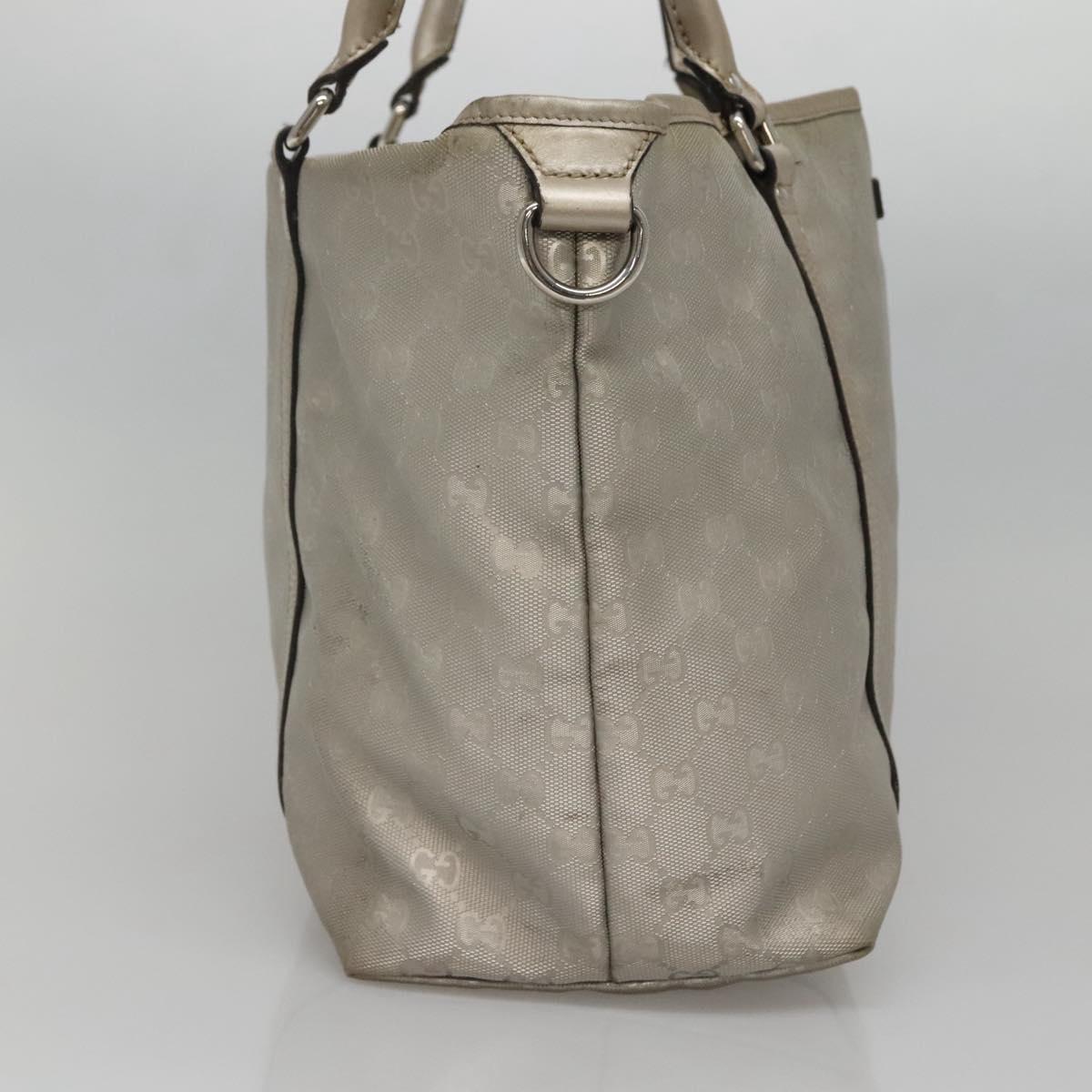 GUCCI GG implementation Tote Bag Silver 197953 Auth 134533