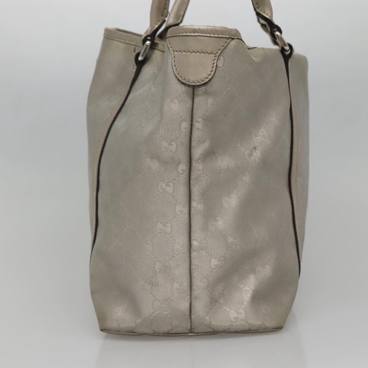 GUCCI GG implementation Tote Bag Silver 197953 Auth 134533