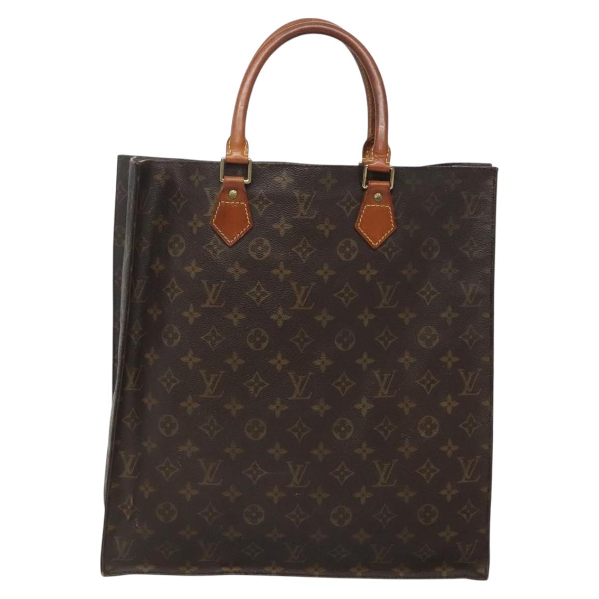 LOUIS VUITTON Monogram Sac Plat Hand Bag M51140 LV Auth 134560