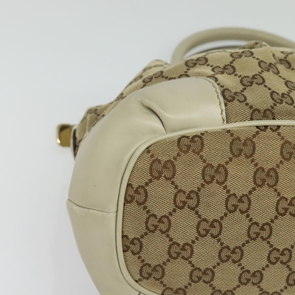 GUCCI GG Canvas Hand Bag 2way Beige Gold 247902 Auth 134570