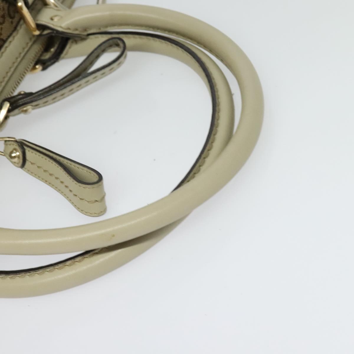 GUCCI GG Canvas Hand Bag 2way Beige Gold 247902 Auth 134570