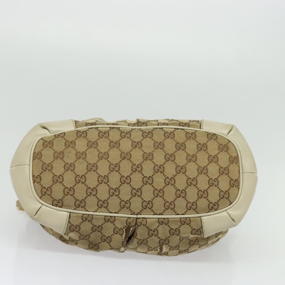 GUCCI GG Canvas Hand Bag 2way Beige Gold 247902 Auth 134570