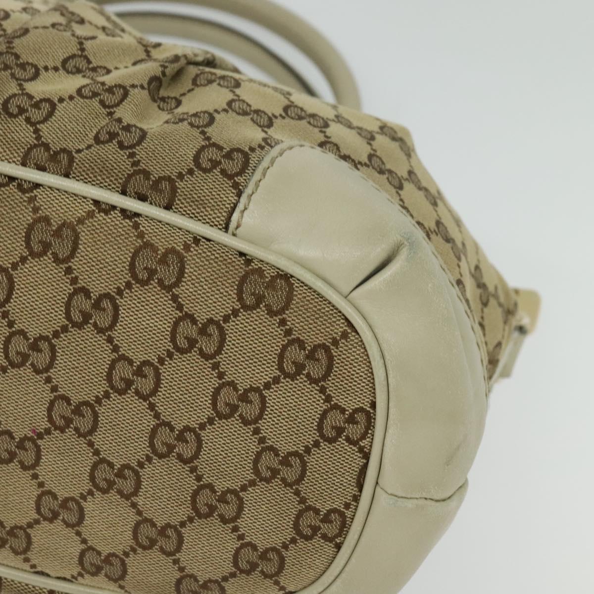 GUCCI GG Canvas Hand Bag 2way Beige Gold 247902 Auth 134570