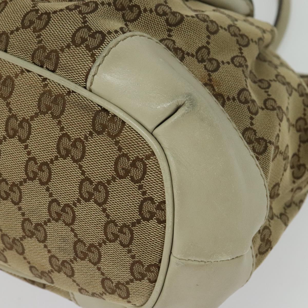 GUCCI GG Canvas Hand Bag 2way Beige Gold 247902 Auth 134570