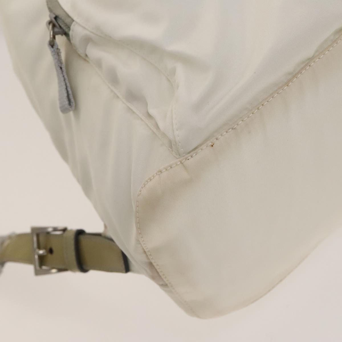 PRADA Backpack Nylon White Silver Auth 134573