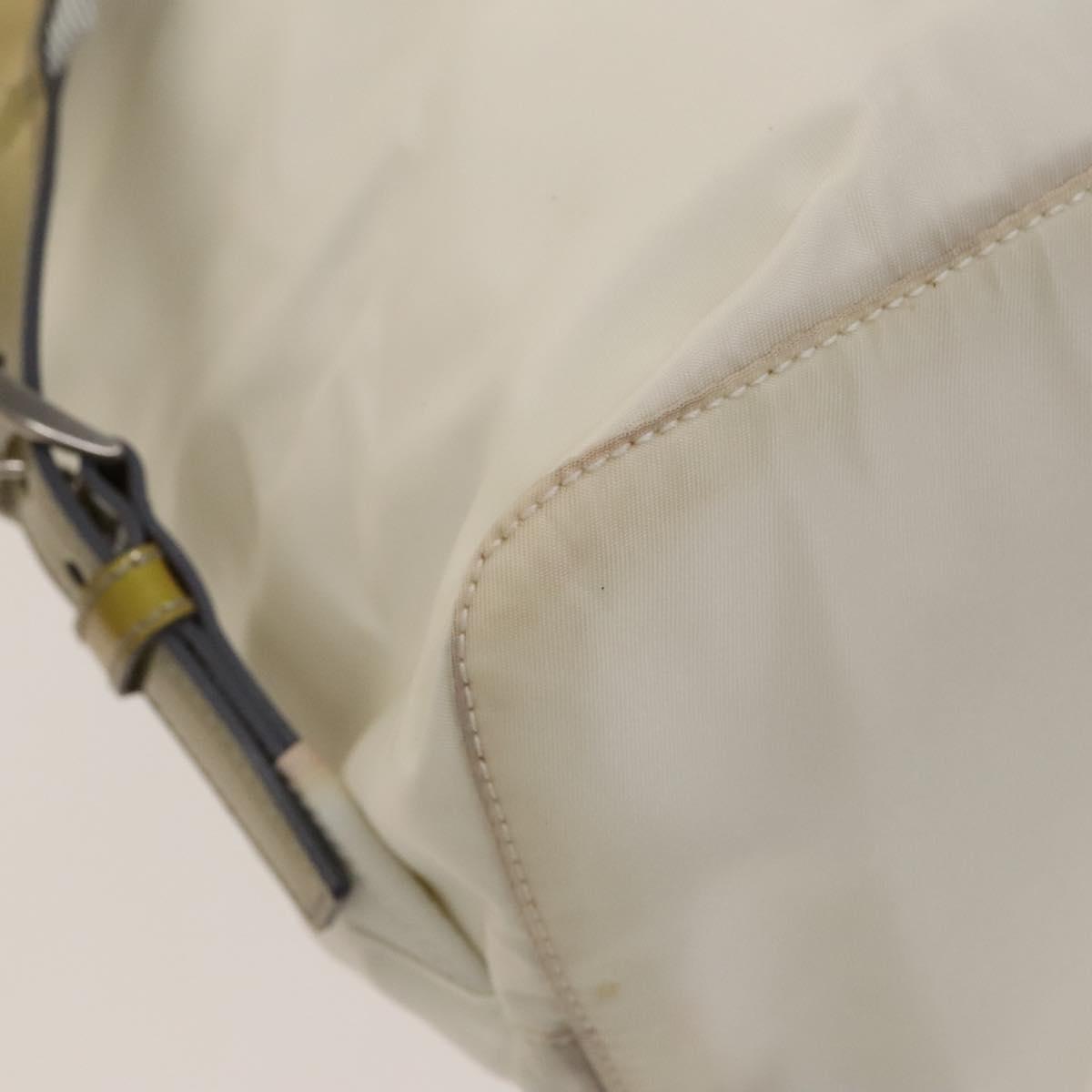 PRADA Backpack Nylon White Silver Auth 134573