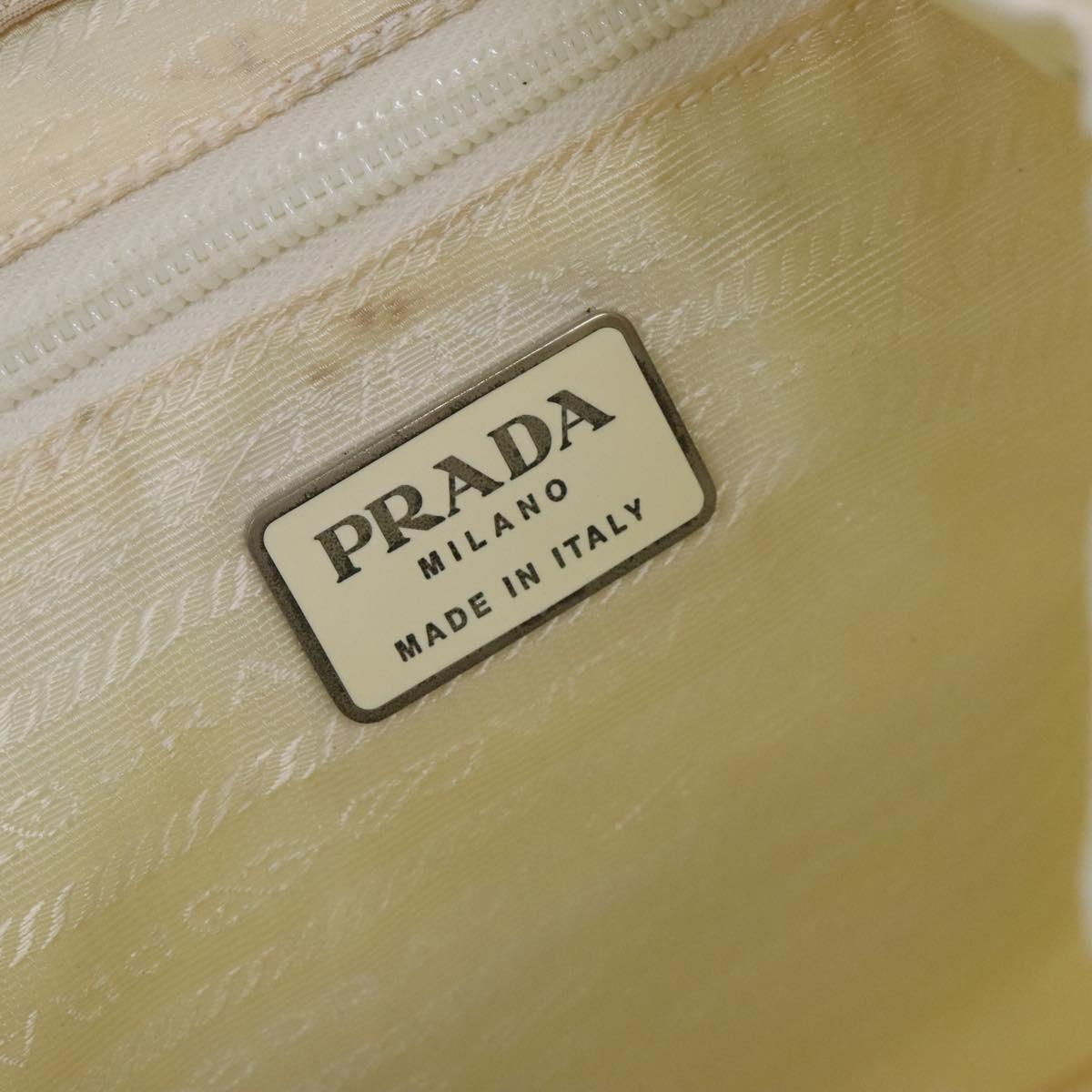 PRADA Backpack Nylon White Silver Auth 134573