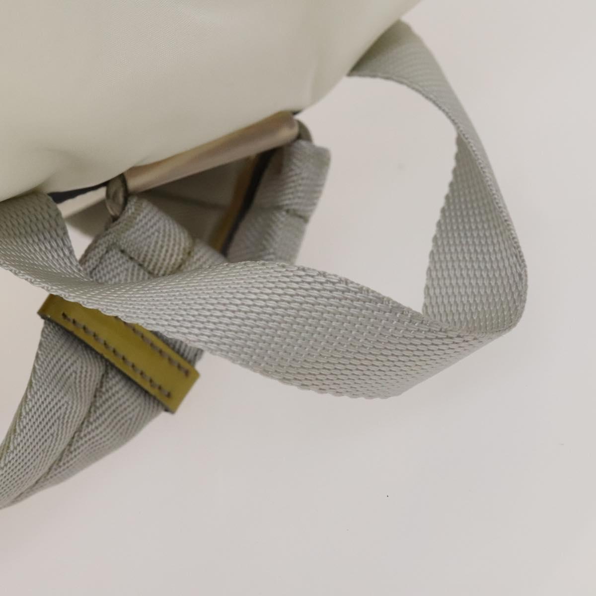 PRADA Backpack Nylon White Silver Auth 134573