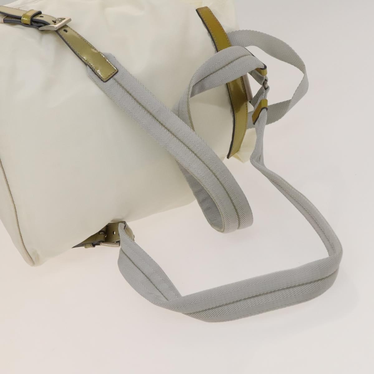PRADA Backpack Nylon White Silver Auth 134573