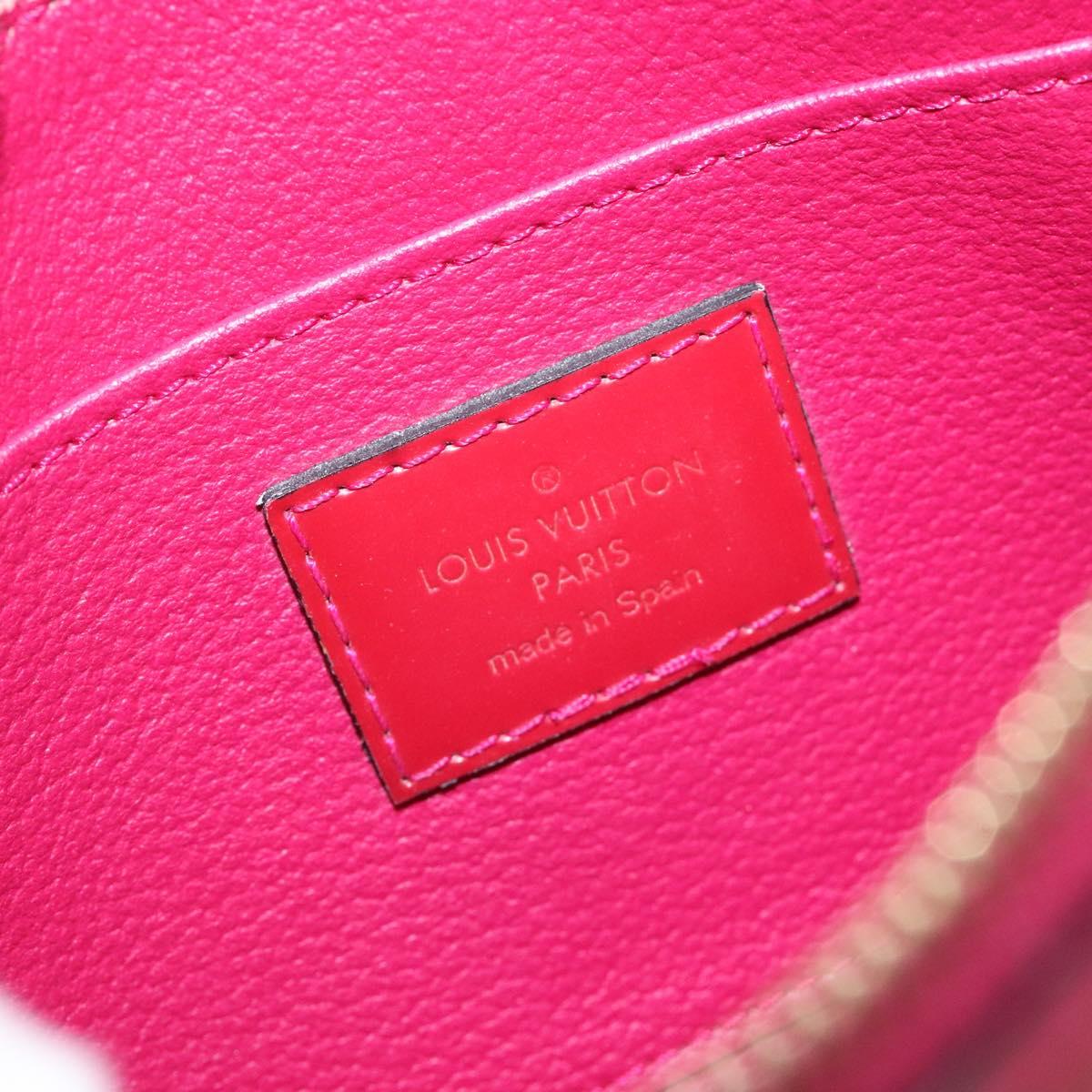 LOUIS VUITTON Monogram Vernis Pochette Cosmetic Rose Indian M90009 Auth 134589