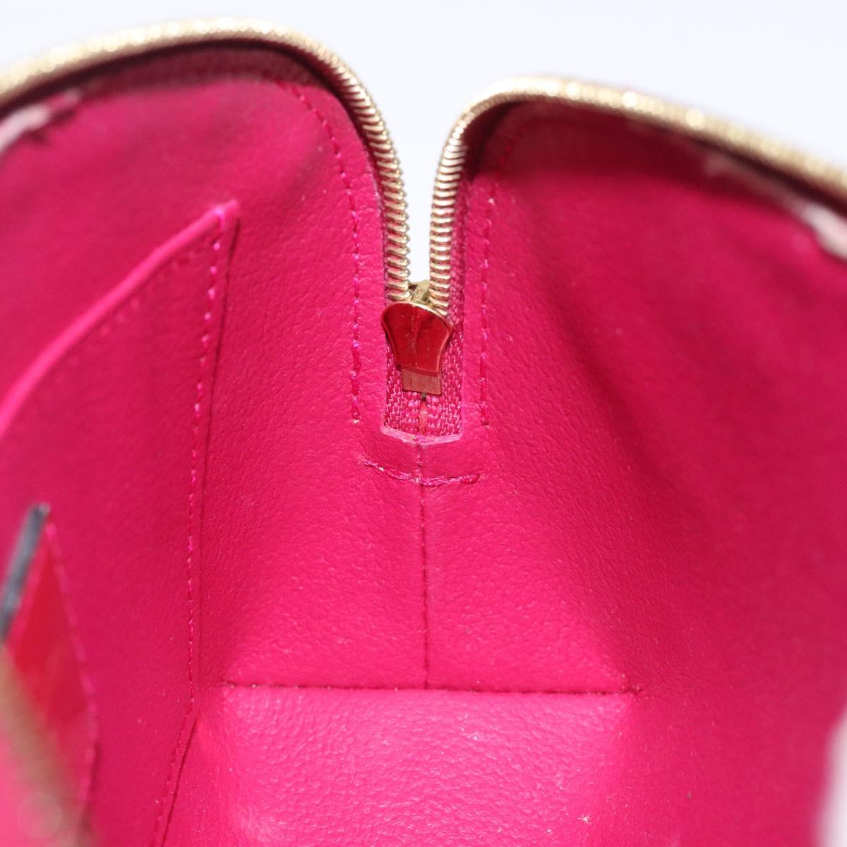 LOUIS VUITTON Monogram Vernis Pochette Cosmetic Rose Indian M90009 Auth 134589