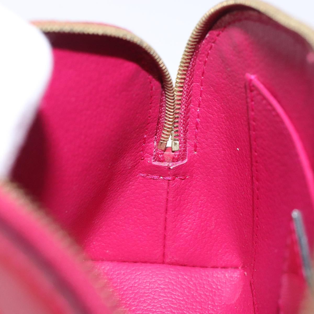 LOUIS VUITTON Monogram Vernis Pochette Cosmetic Rose Indian M90009 Auth 134589