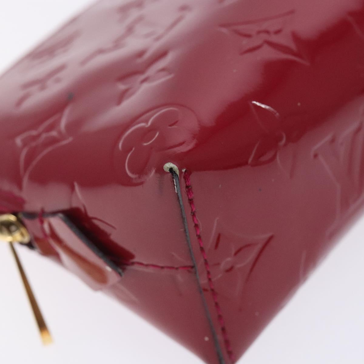 LOUIS VUITTON Monogram Vernis Pochette Cosmetic Rose Indian M90009 Auth 134589