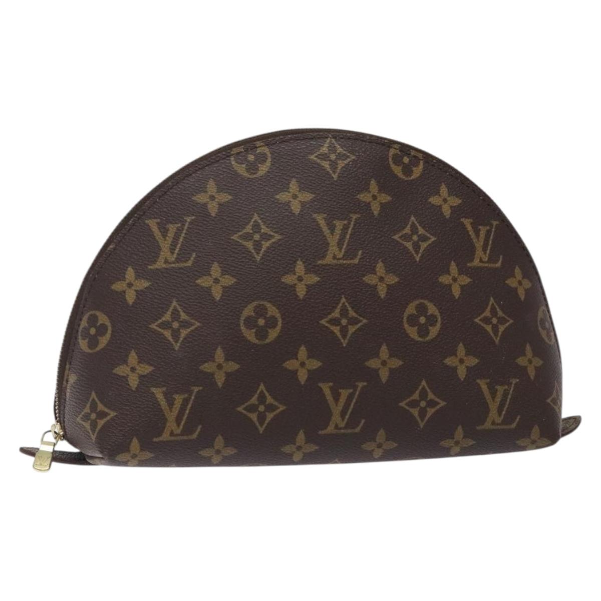 LOUIS VUITTON Monogram Trousse Demi Ronde Cosmetic Pouch M47520 LV Auth 134600