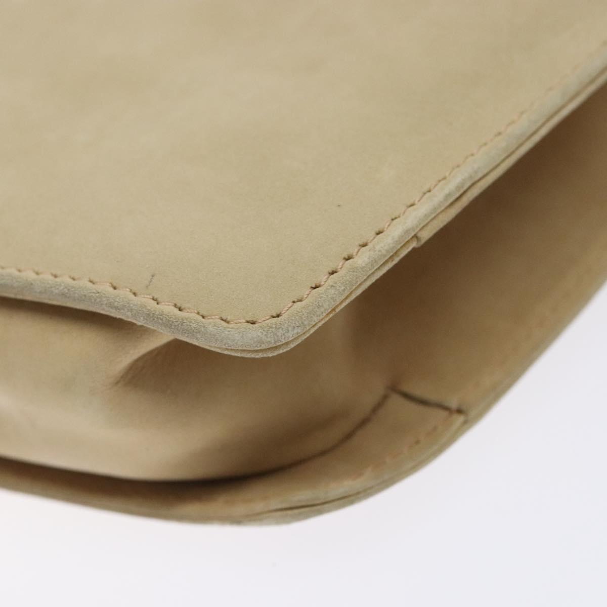 Salvatore Ferragamo Hand Bag Suede Beige Gold Auth 134611