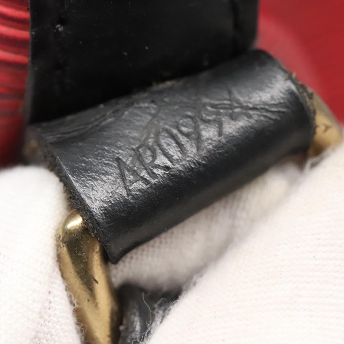 LOUIS VUITTON Epi Petit Noe Shoulder Bag Bicolor Black Red M44017 Auth 134616