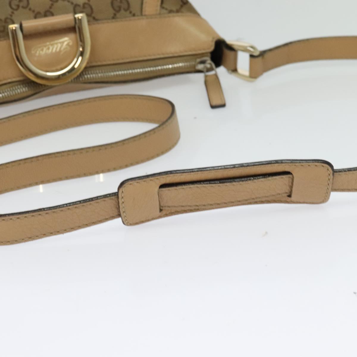 GUCCI GG Canvas Shoulder Bag Beige Gold 203257 Auth 134640