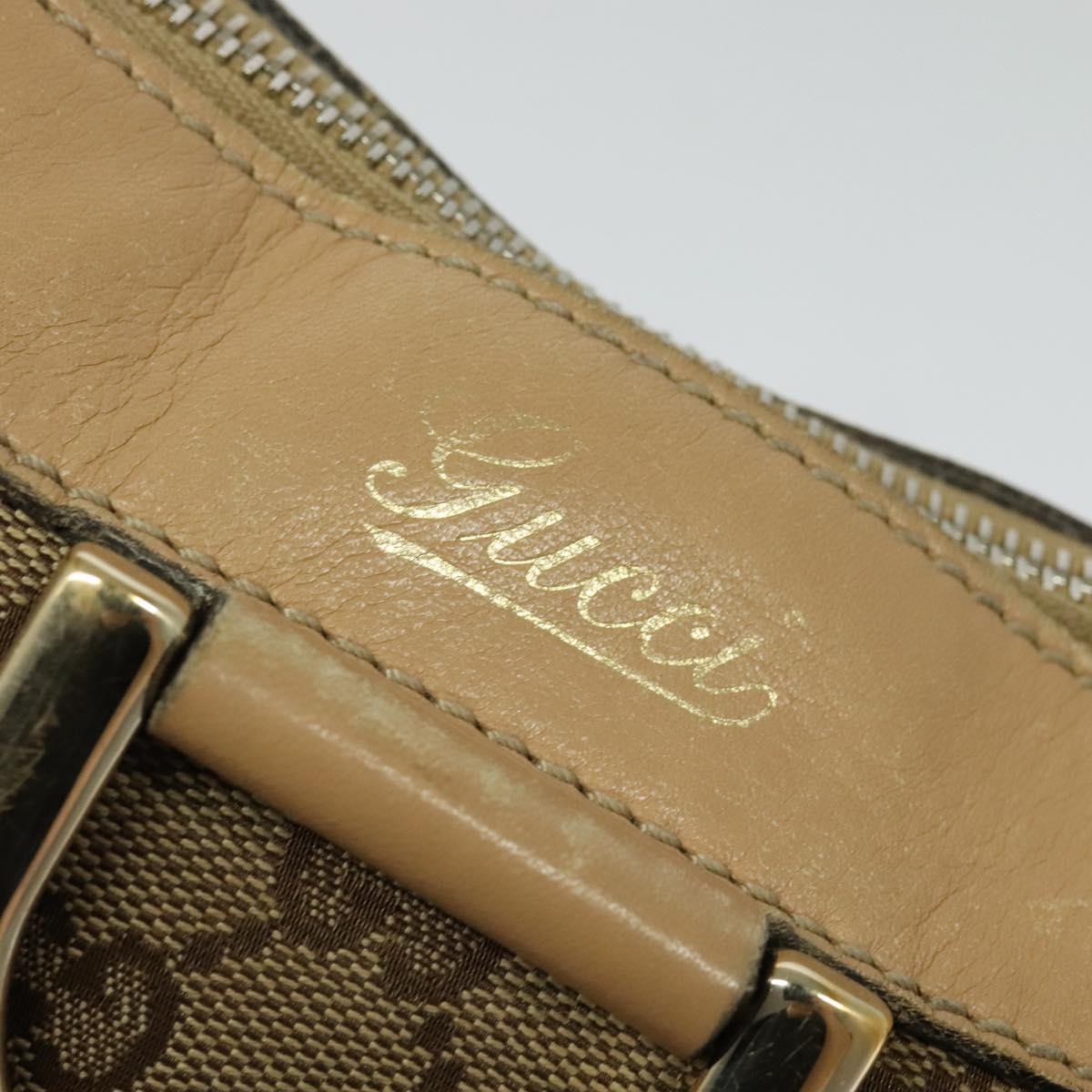 GUCCI GG Canvas Shoulder Bag Beige Gold 203257 Auth 134640