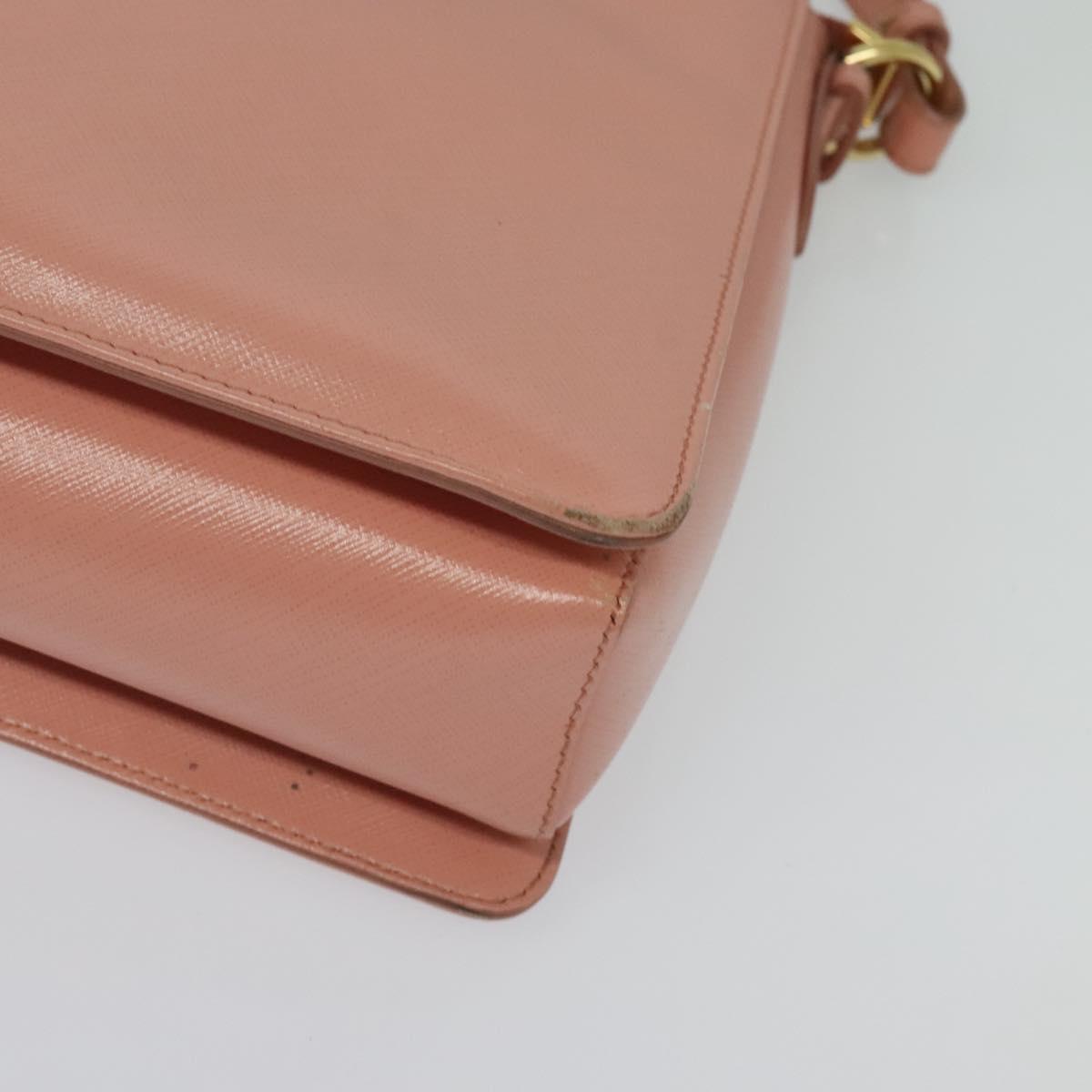 Salvatore Ferragamo Vala Hand Bag Leather 2way Pink Gold Auth 134642