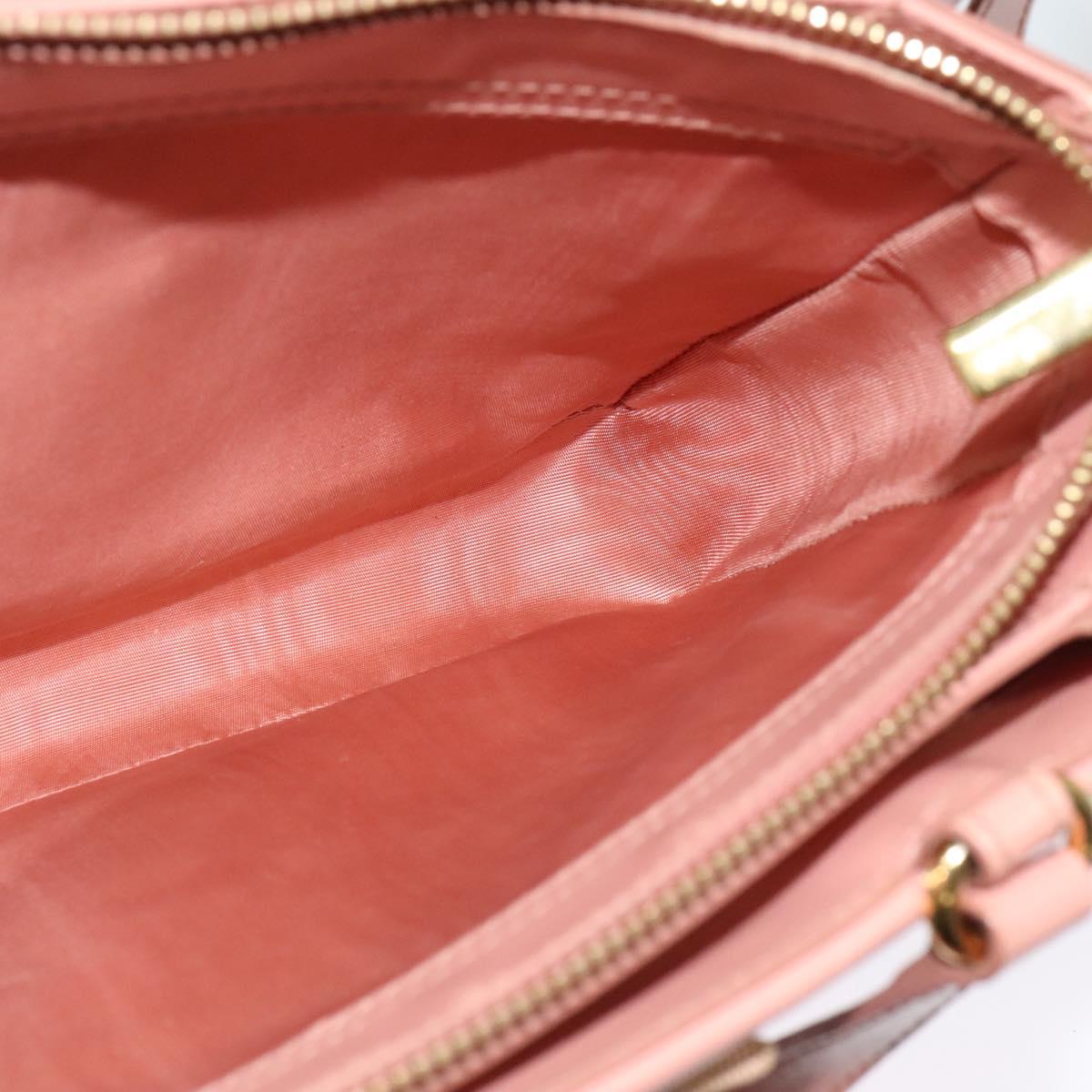 Salvatore Ferragamo Vala Hand Bag Leather 2way Pink Gold Auth 134642