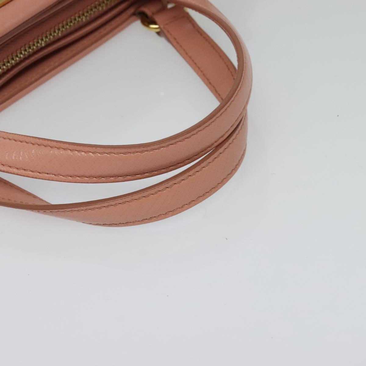 Salvatore Ferragamo Vala Hand Bag Leather 2way Pink Gold Auth 134642