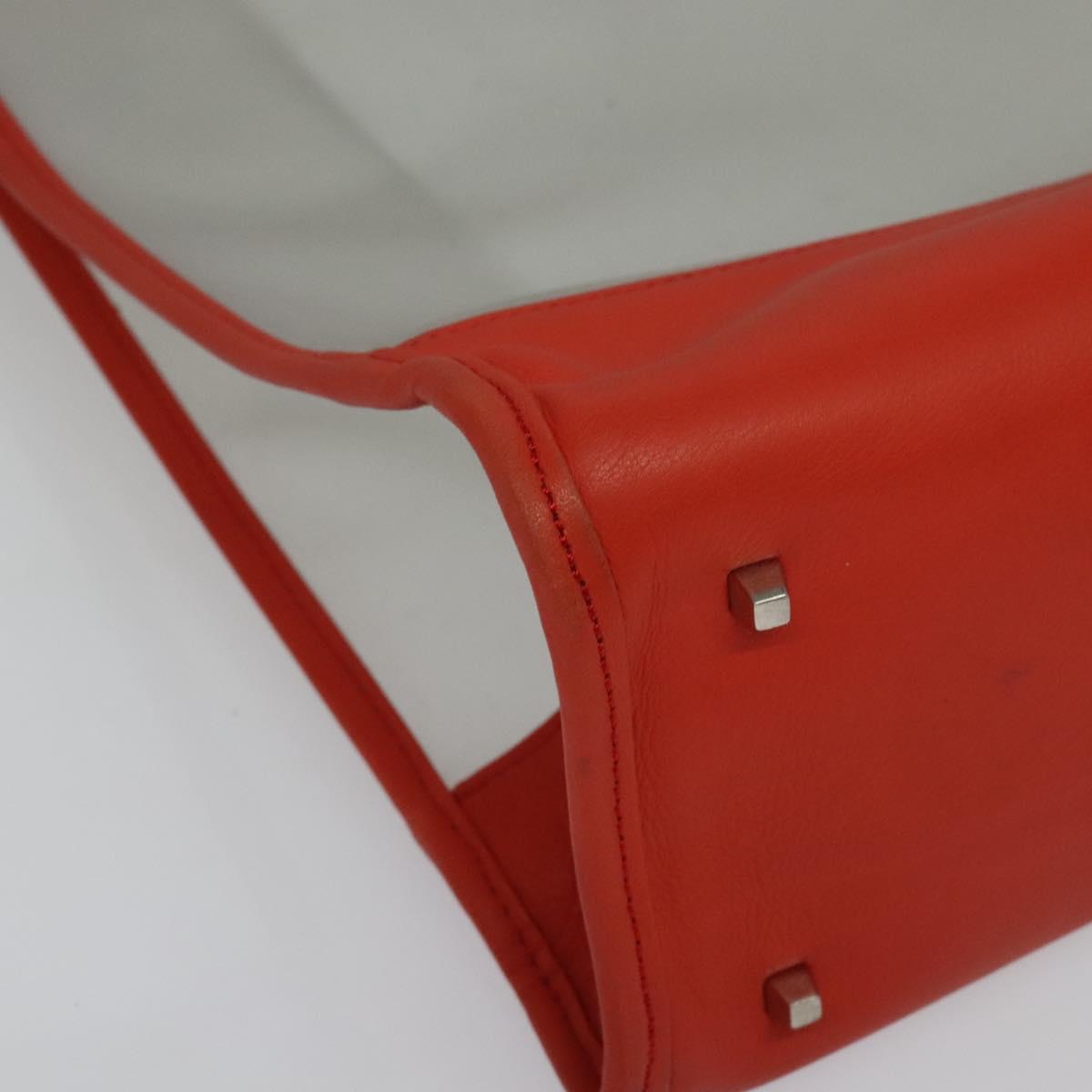 LOEWE Hand Bag Vinyl Orange Auth 134650