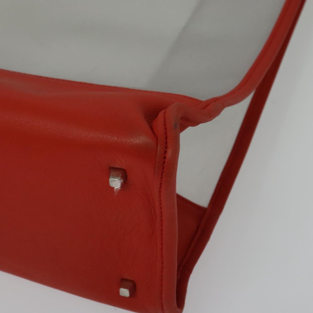 LOEWE Hand Bag Vinyl Orange Auth 134650