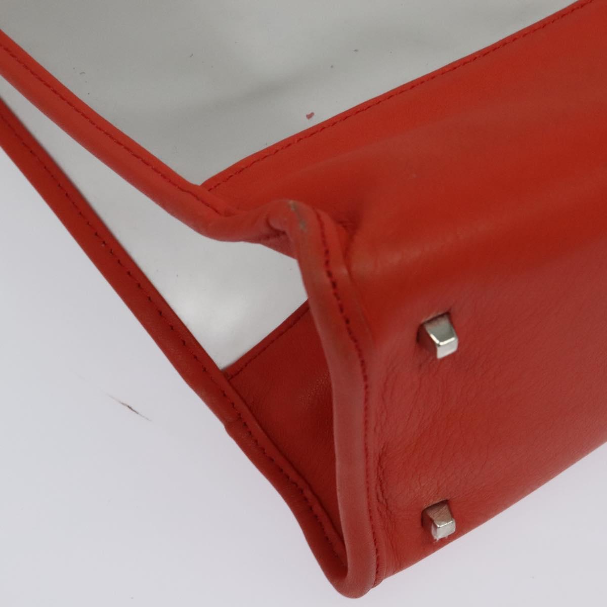 LOEWE Hand Bag Vinyl Orange Auth 134650