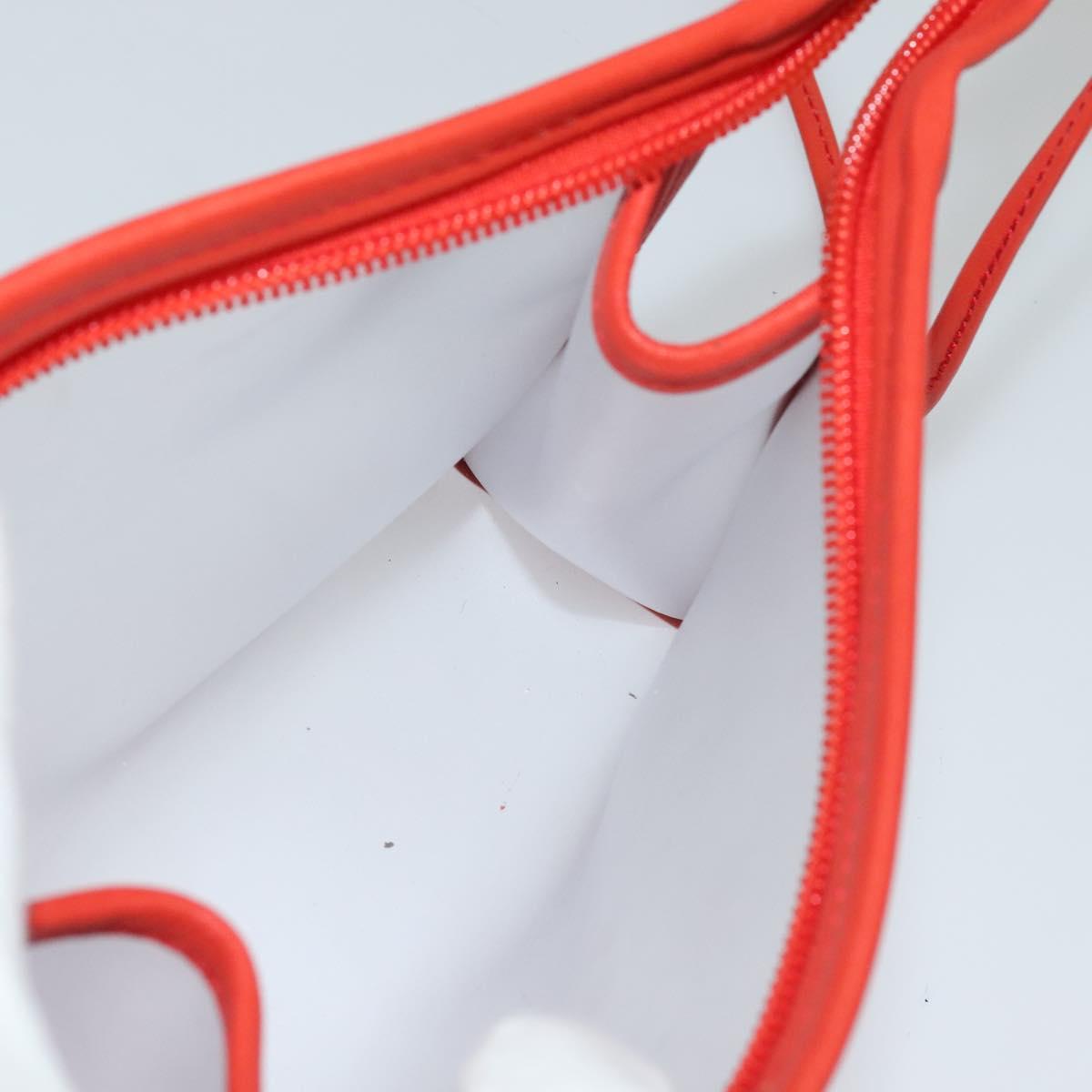 LOEWE Hand Bag Vinyl Orange Auth 134650