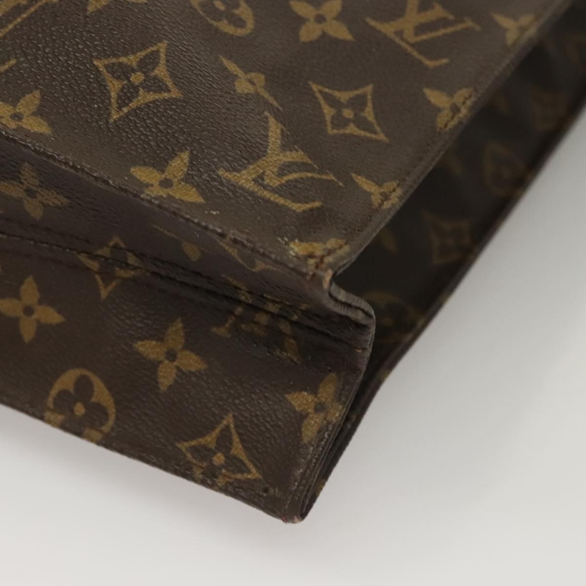 LOUIS VUITTON Monogram Sac Plat Hand Bag M51140 LV Auth 134658