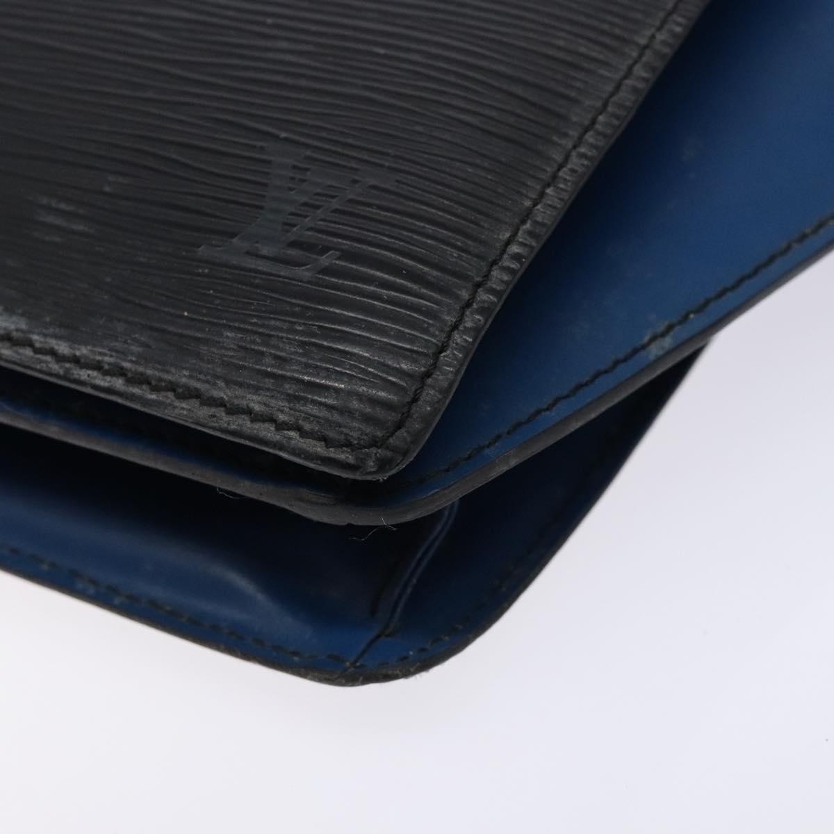 LOUIS VUITTON Epi Bicolor Varenne Hand Bag Black Blue M52385 LV Auth 134668