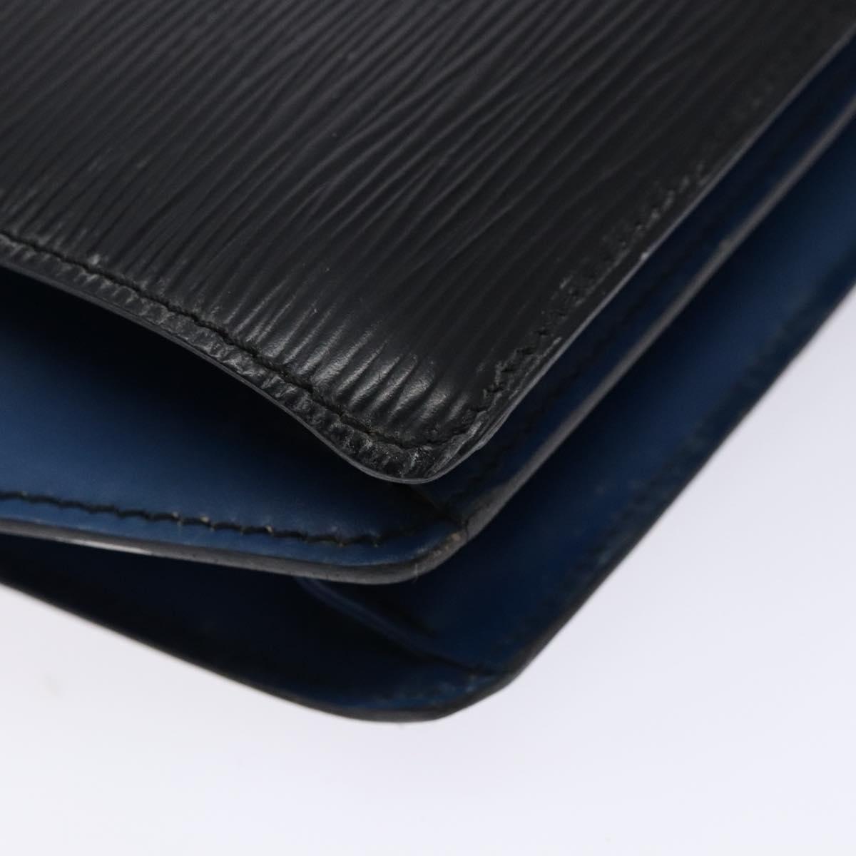 LOUIS VUITTON Epi Bicolor Varenne Hand Bag Black Blue M52385 LV Auth 134668