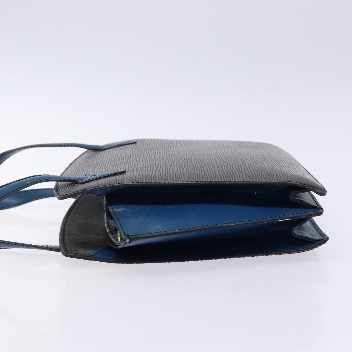 LOUIS VUITTON Epi Bicolor Varenne Hand Bag Black Blue M52385 LV Auth 134668