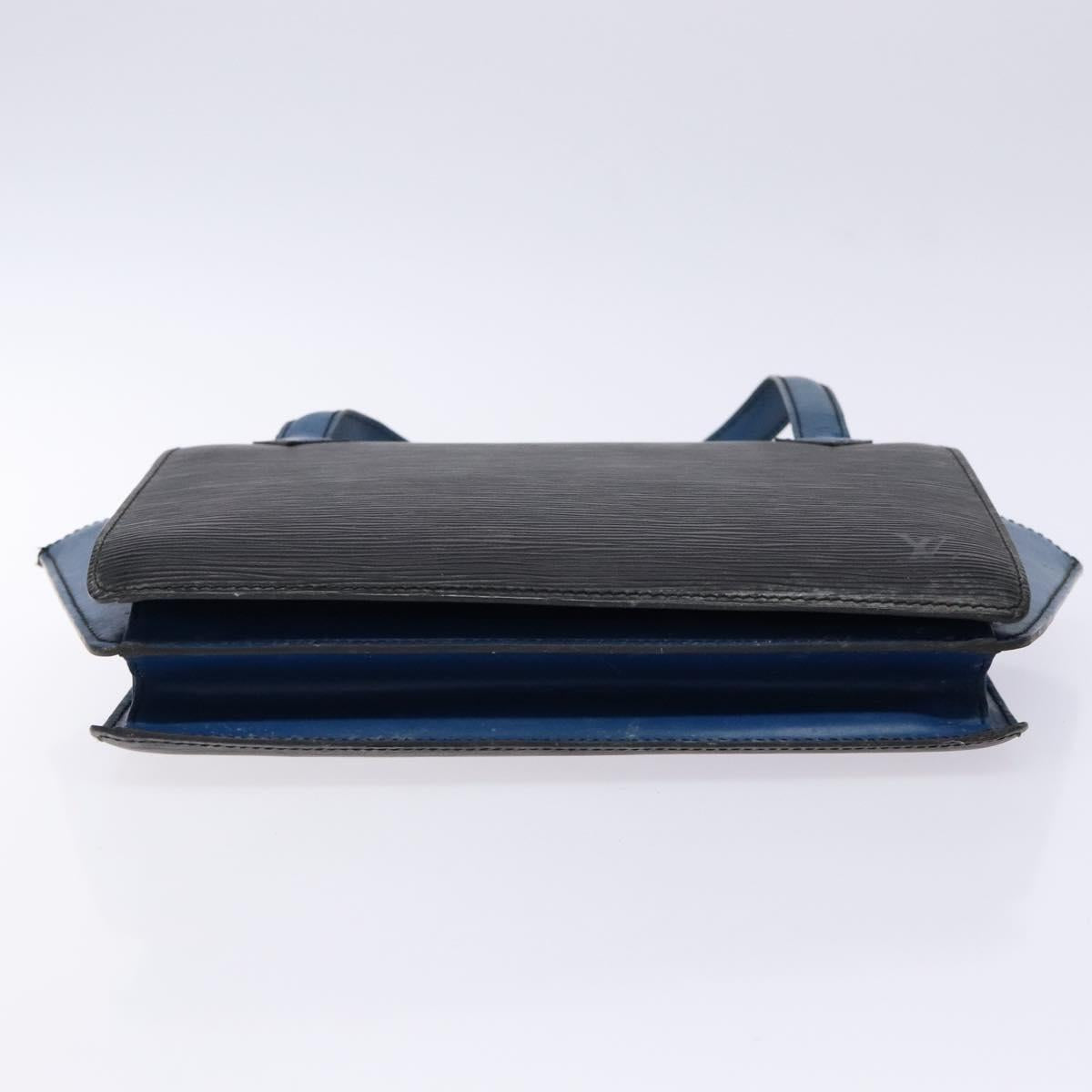 LOUIS VUITTON Epi Bicolor Varenne Hand Bag Black Blue M52385 LV Auth 134668