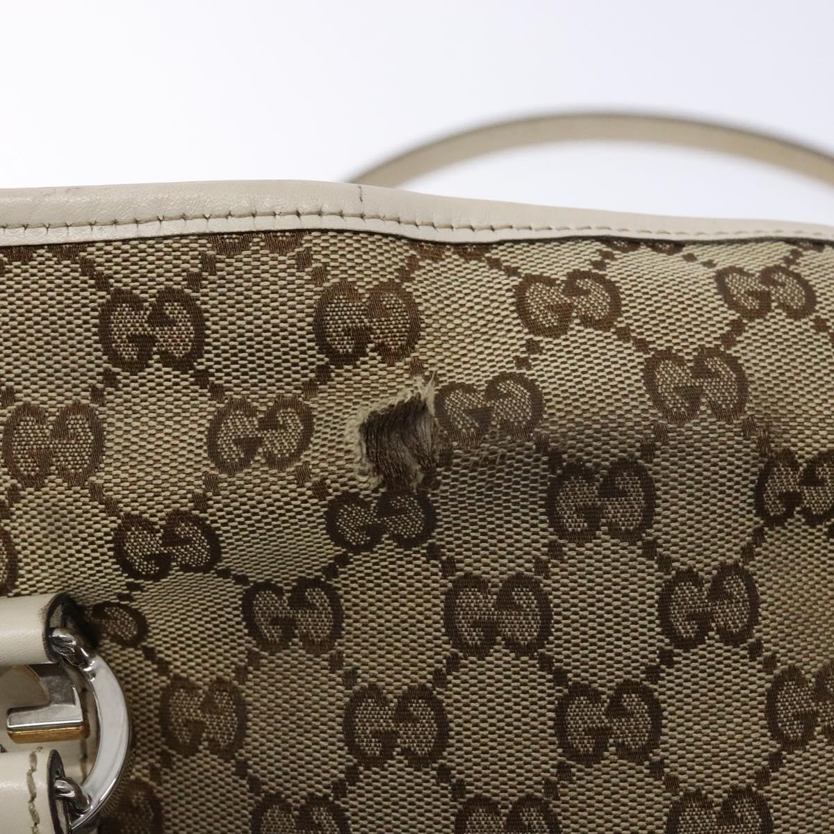 GUCCI GG Canvas Tote Bag Beige Gold 232957 Auth 134674