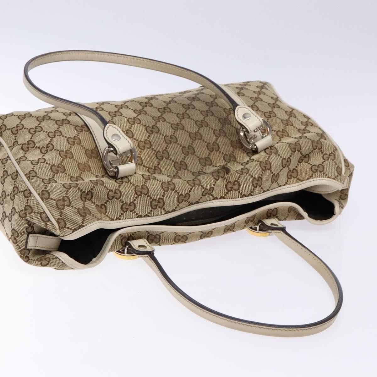 GUCCI GG Canvas Tote Bag Beige Gold 232957 Auth 134674
