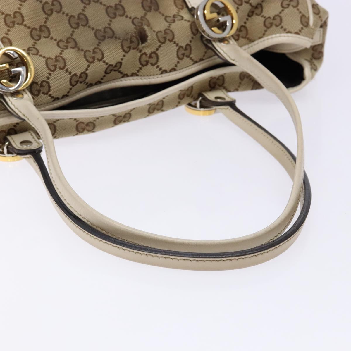 GUCCI GG Canvas Tote Bag Beige Gold 232957 Auth 134674