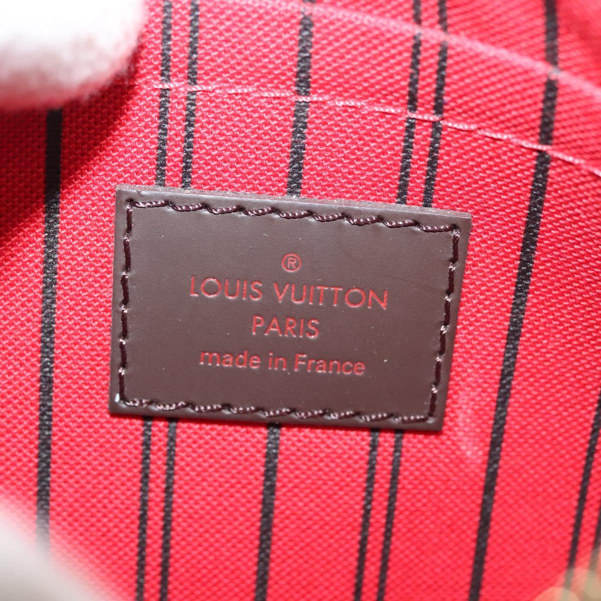 LOUIS VUITTON Damier Ebene Neverfull PM Pouch LV Auth 134681