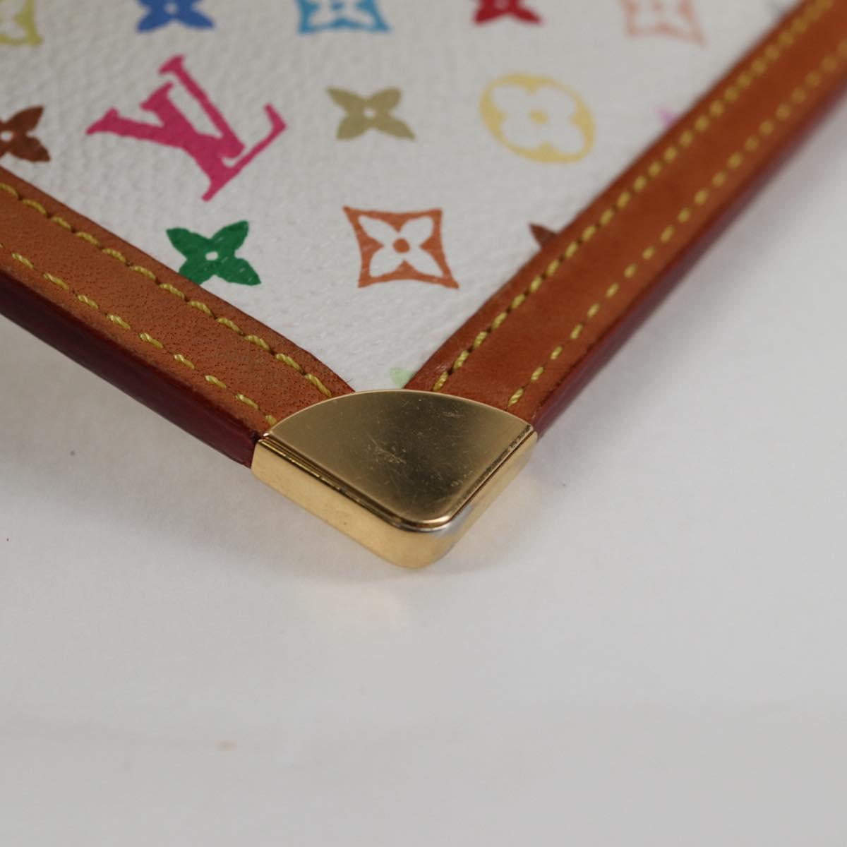 LOUIS VUITTON Multicolor Pochette Cles Coin Purse White M92655 LV Auth 134684V