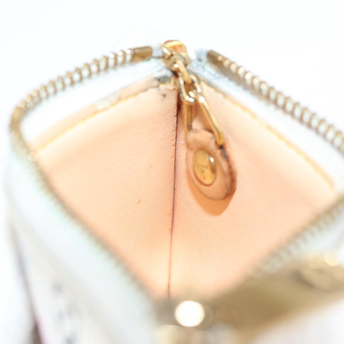 LOUIS VUITTON Multicolor Pochette Cles Coin Purse White M92655 LV Auth 134684V