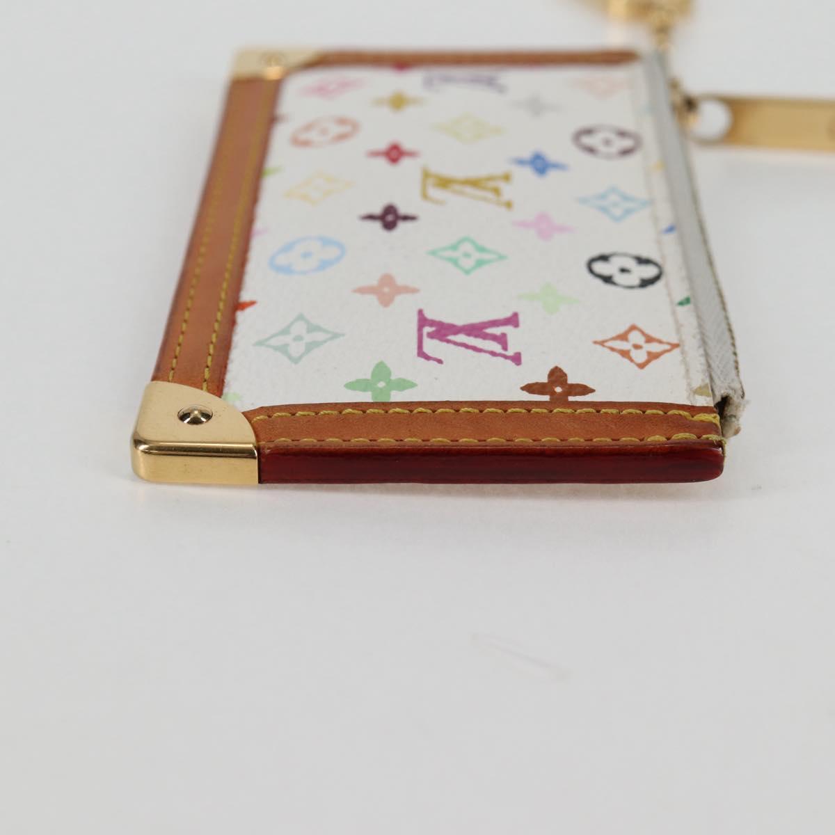 LOUIS VUITTON Multicolor Pochette Cles Coin Purse White M92655 LV Auth 134684V