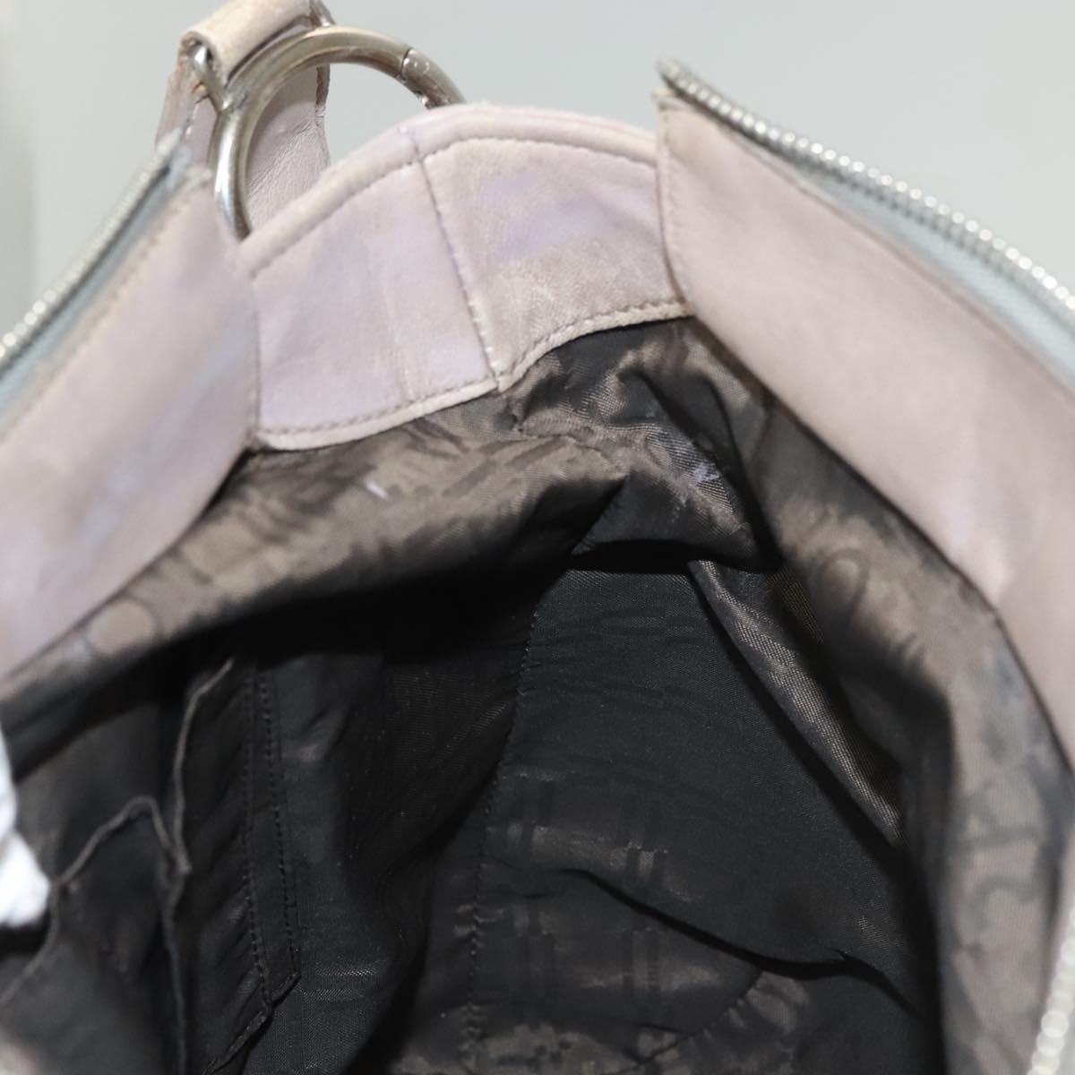 Salvatore Ferragamo Gancini Hand Bag Leather 2way Purple Silver Auth 134695