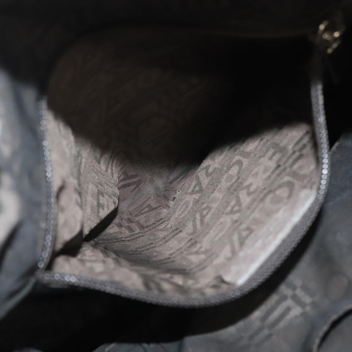 Salvatore Ferragamo Gancini Hand Bag Leather 2way Purple Silver Auth 134695