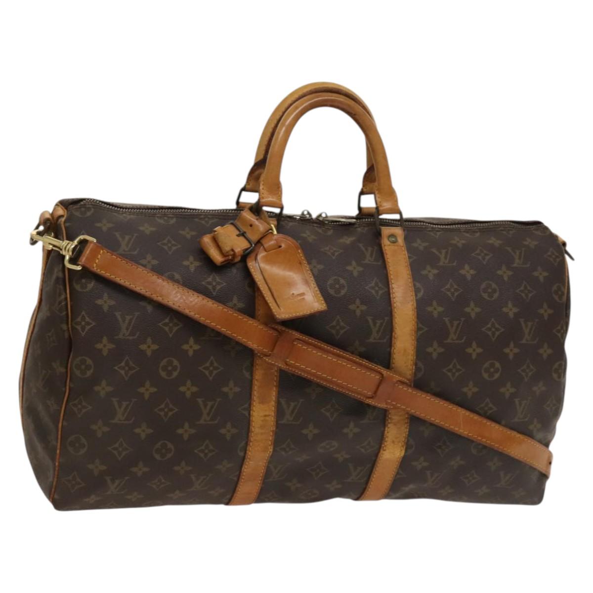 LOUIS VUITTON Monogram Keepall Bandouliere 50 Boston Bag M41416 LV Auth 134710