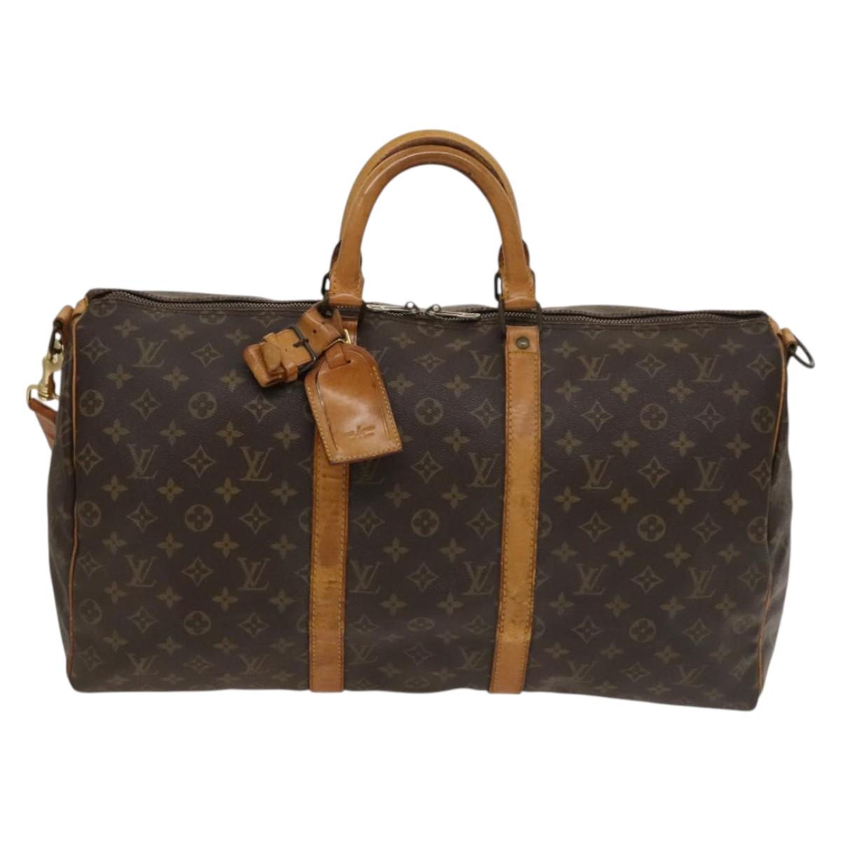 LOUIS VUITTON Monogram Keepall Bandouliere 50 Boston Bag M41416 LV Auth 134710